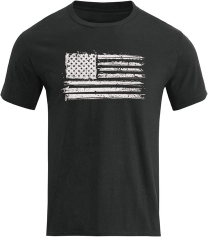 HOTH HYFOL Men's Graphic T-Shirts USA Flag Cotton Short Sleeve American Patriotic Crewneck Casual Regular Tee Shirts