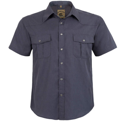 HOTMens Western Cowboy Pearl Snap Short Sleeve Casual Two Pockets Work Solid Derss Button Up Wrinkle Free Shirts