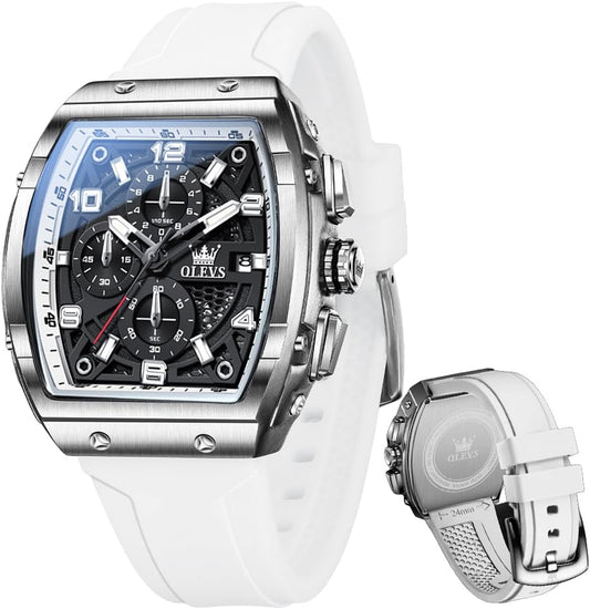 HOTOLEVS Mens Watches Stylish Chronograph Waterproof Luminous Silicon Strap Multifunction Watches for Men Business Men Wrist Watch
