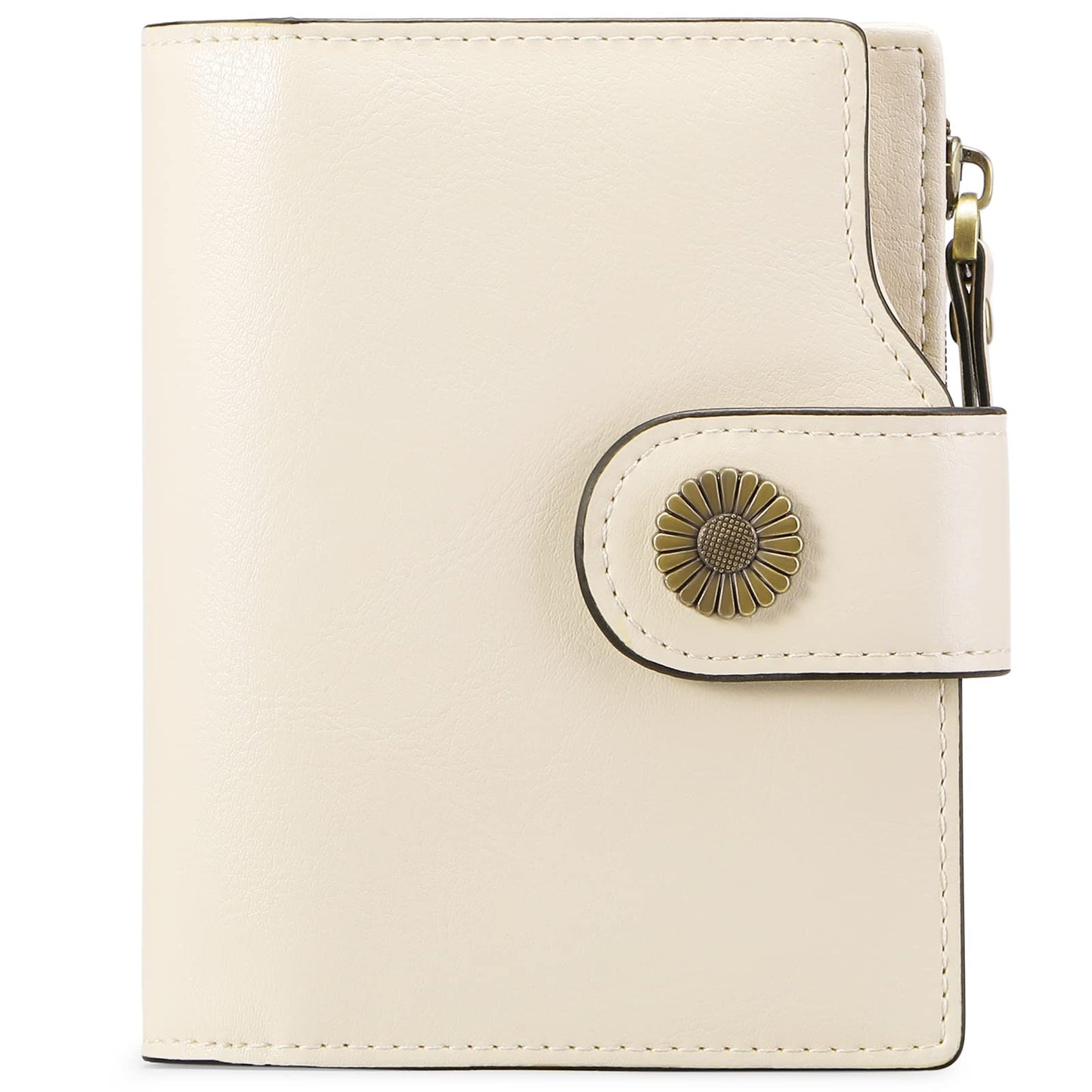 HOTFalan Mule Women's Lightweight Genuine Leather Wallet, Includes Card Holders, RFID-Blocking, Lightweight, Photo & ID Holder, Green