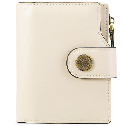 HOTFalan Mule Women's Lightweight Genuine Leather Wallet, Includes Card Holders, RFID-Blocking, Lightweight, Photo & ID Holder, Green