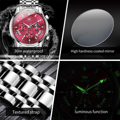 HOTOLEVS Mens Watches Luxury Waterproof Luminous Easy Read Chronograph Watches Full Gold/White Dail/Black Face with Calendar Wrist Watches