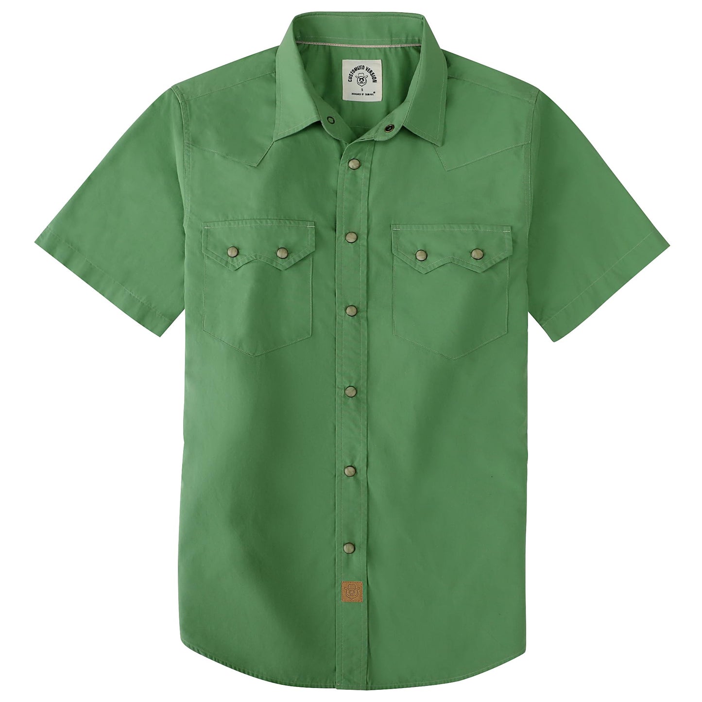 HOTDubinik® Pearl Snap Western Shirts for Men Short Sleeve Cowboy Men's Casual Shirt with 2 Sawtooth Pocket Vintage