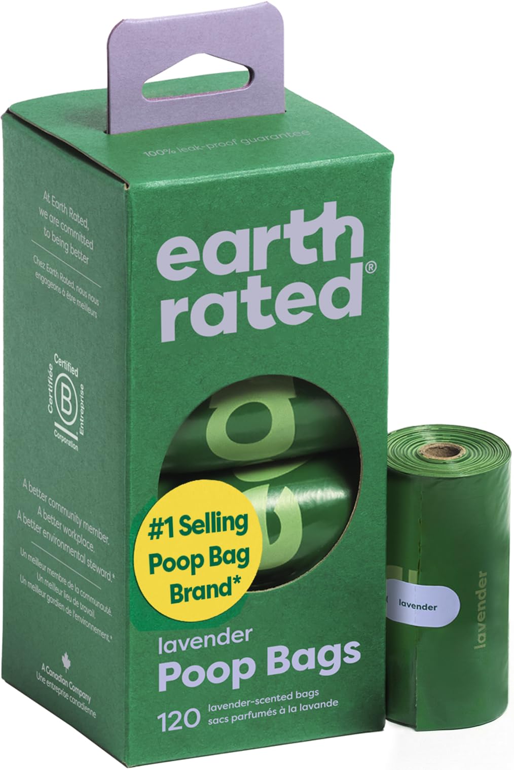 HOTEarth Rated Poop Bags for Dogs, Guaranteed Leak Proof and Extra Thick Waste Bag Refill Rolls, Lavender Scented, 270 Bags