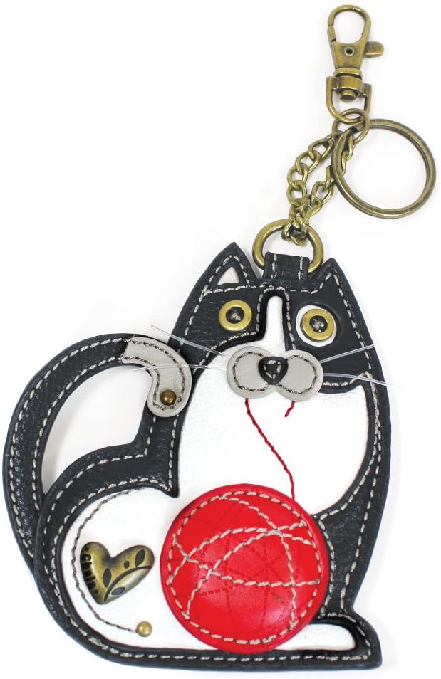 HOTCHALA Cat Collection Women's Decorative Key Fob/Coin Purse Accessory - Black Cat
