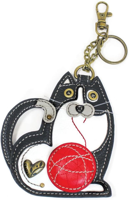 HOTCHALA Cat Collection Women's Decorative Key Fob/Coin Purse Accessory - Black Cat