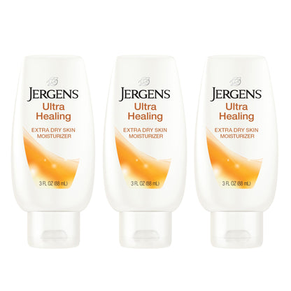 HOTJergens Ultra Healing Dry Skin Lotion, Hand and Body Moisturizer for Quick Absorption into Extra Dry Skin with Hydralucence Blend, Vitamins C, E and B5, White, 32oz