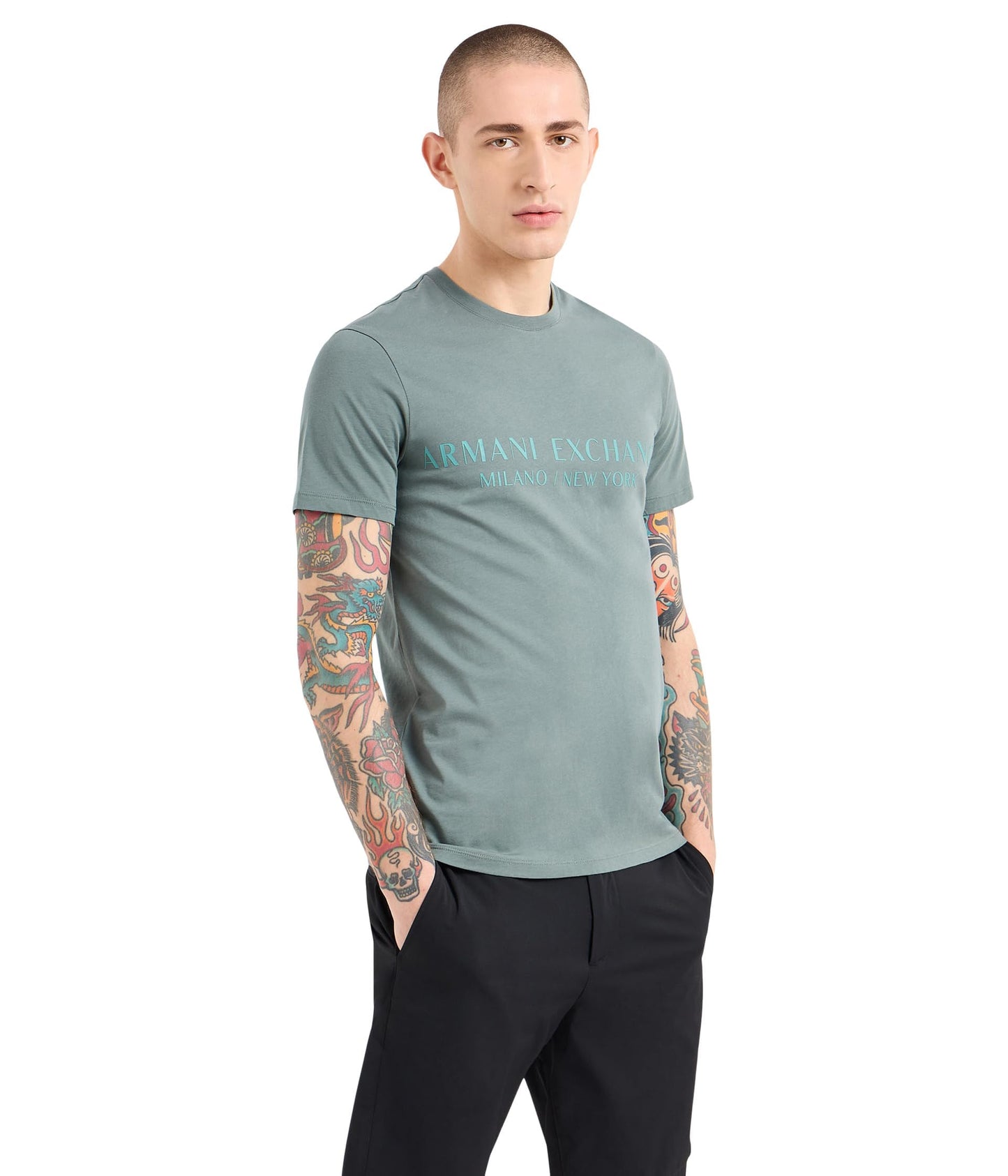 HOTAX Armani Exchange Men's Crew Neck Logo Tee