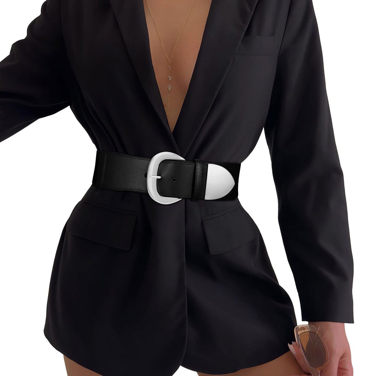 HOTWomen Wide Elastic Waist Belt for Dresses Fashion Thick Stretchy Belt for Trendy