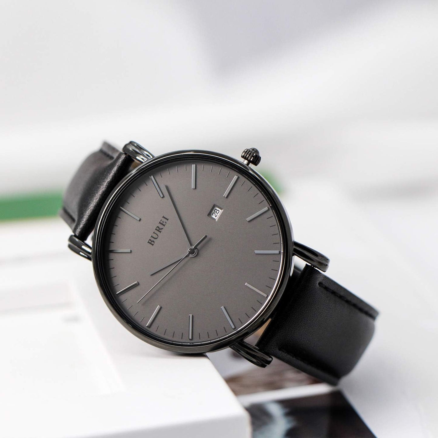 HOTBUREI Men Wrist Watches Fashion Minimalist Thin Analog Quartz Waterproof Watches for Men, Refined Gifts for Men, Boyfriend, Husband, Dad