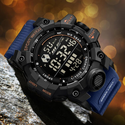 HOTFANMIS Mens Military Multifunction Digital LED Watch Electronic Waterproof Alarm Quartz Sports Watch