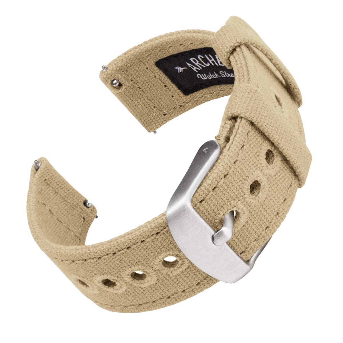 HOTArcher Watch Straps - Canvas Quick Release Watch Bands (Faded Olive, 20mm)