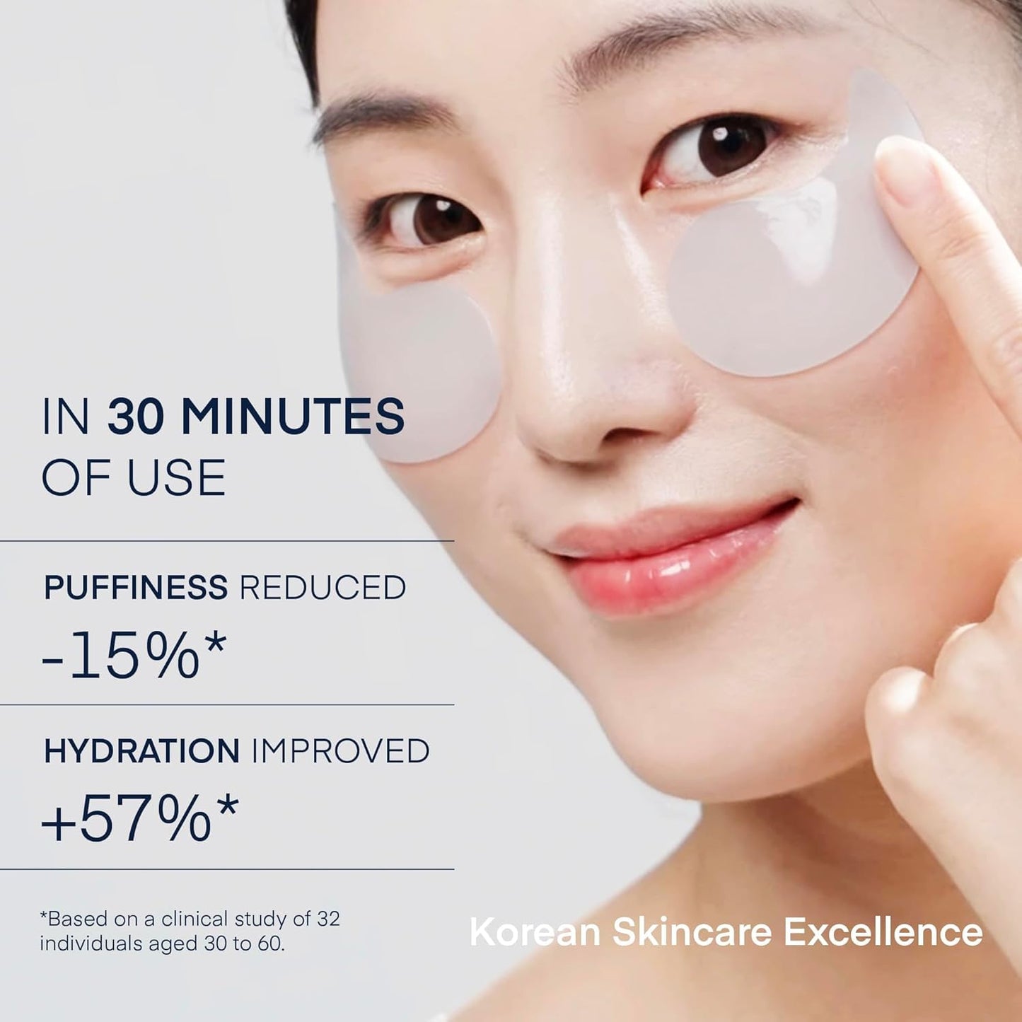 HOTTerez & Honor Under Eye Patches for Dark Circles - 60 Korean Hydrogel Masks for Puffiness, Bags, Wrinkle with Caffeine, Hyaluronic Acid, Niacinamide - Undereye Hydrating & Cooling, Vegan, No Fragrance