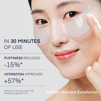 HOTTerez & Honor Under Eye Patches for Dark Circles - 60 Korean Hydrogel Masks for Puffiness, Bags, Wrinkle with Caffeine, Hyaluronic Acid, Niacinamide - Undereye Hydrating & Cooling, Vegan, No Fragrance