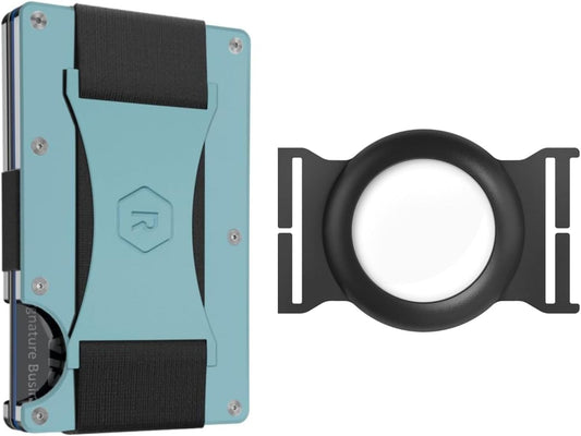 HOTThe Ridge EDC Bundle: The Ridge Sea Glass Cash Strap Wallet for Women + Airtag Case Combo - Secure, and RFID Protected Wallet with Airtag Holder and Cash Strap.