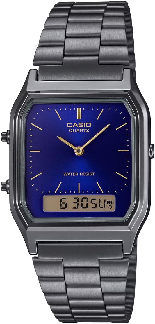 HOTCasio Analog-Digital Fashion Quartz Mens Vintage AQ-230GG-2A, Gray, 38.8×29.8×8.1mm, Formal
