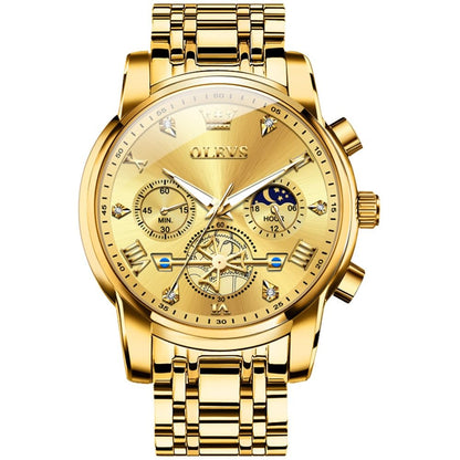 HOTOLEVS Watch Men Waterproof Stainless Steel Quartz Chronograph Analog Watch