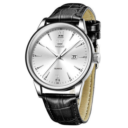 HOTOLEVS Mens Watches Vintage Leather Band Dress Classic Easy Reader Arabic Numerals Analog Quartz Waterproof Date Day Men's Wrist Watches