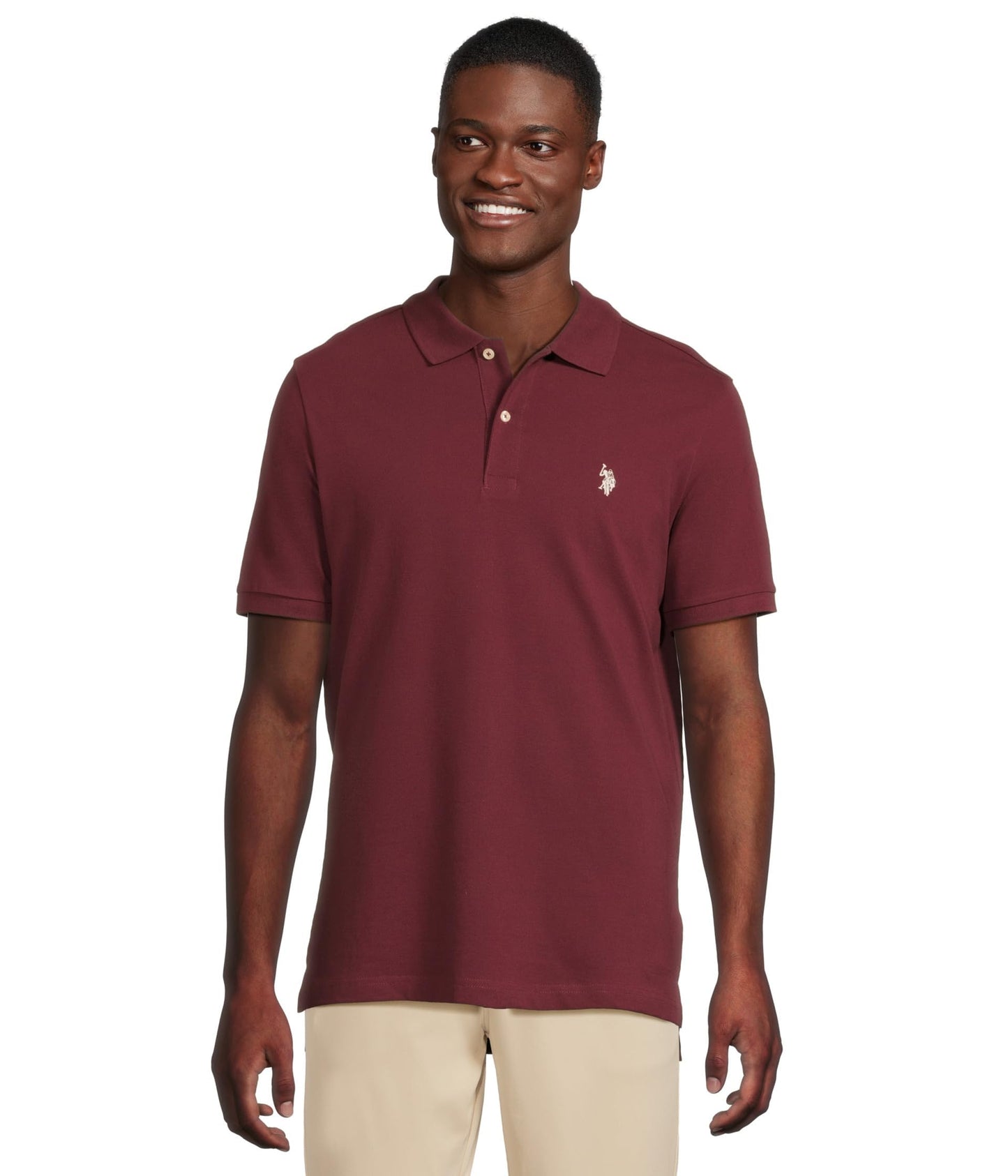 HOTU.S. Polo Assn. Men's Classic Polo Shirt, Two-Button Closure Pique Polo Shirt, Summer Fashion Golf Shirt | Two-Button Closure Pique Polo Shirt, Summer Fashion Golf Shirt