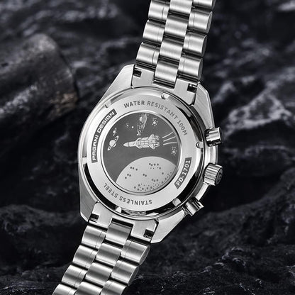 HOTHaiQin Pagani Design 1701 V6 Moon Wristwatch Homage Men's Quartz Chronograph Watches VK63 Movement Stianless Steel Construction 100M Waterproof Fashion Sport Watch