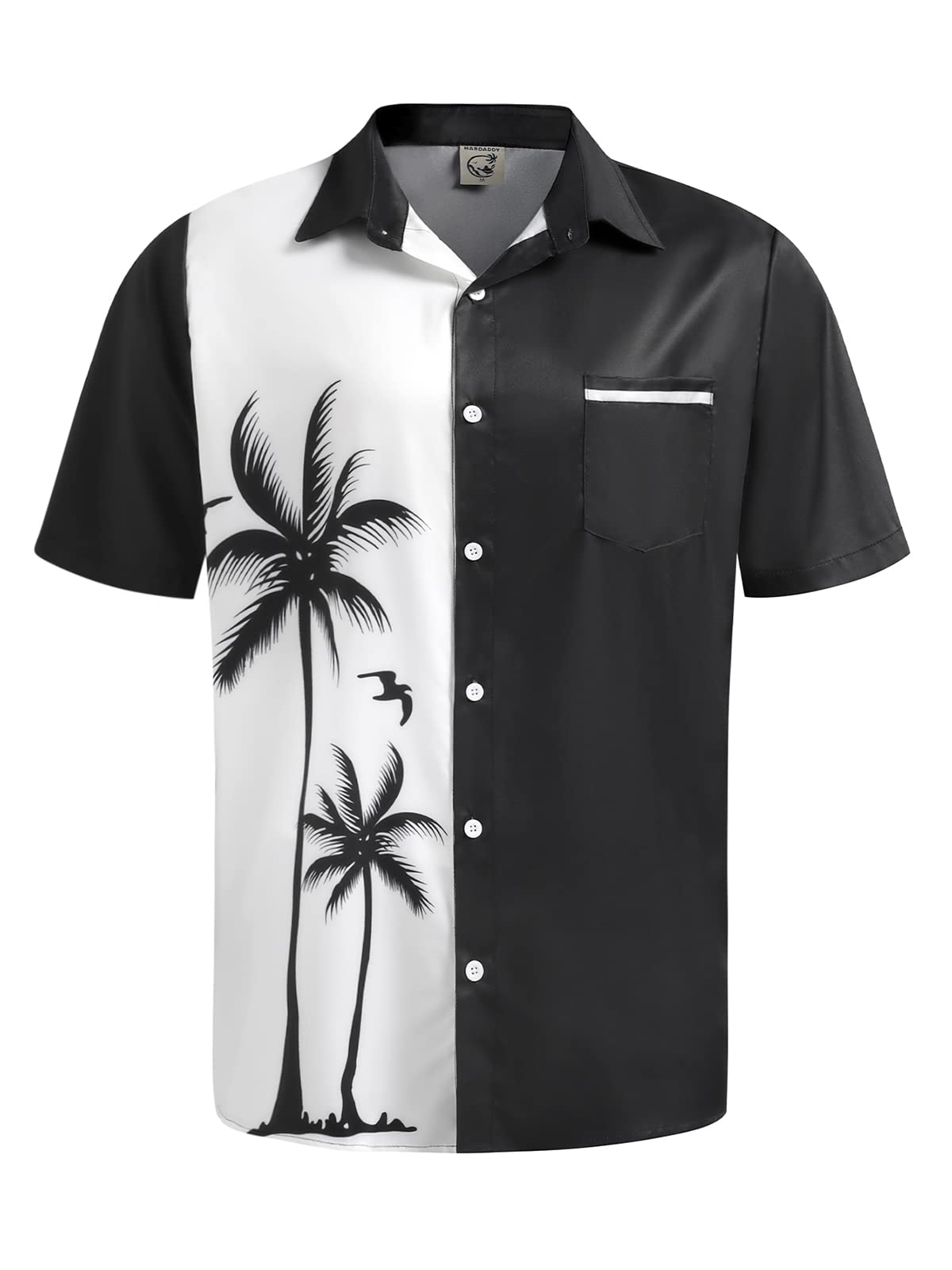 HOTHardaddy Men's Hawaiian Shirt Short Sleeves Coconut Printed Button Down Summer Beach Casual Shirts