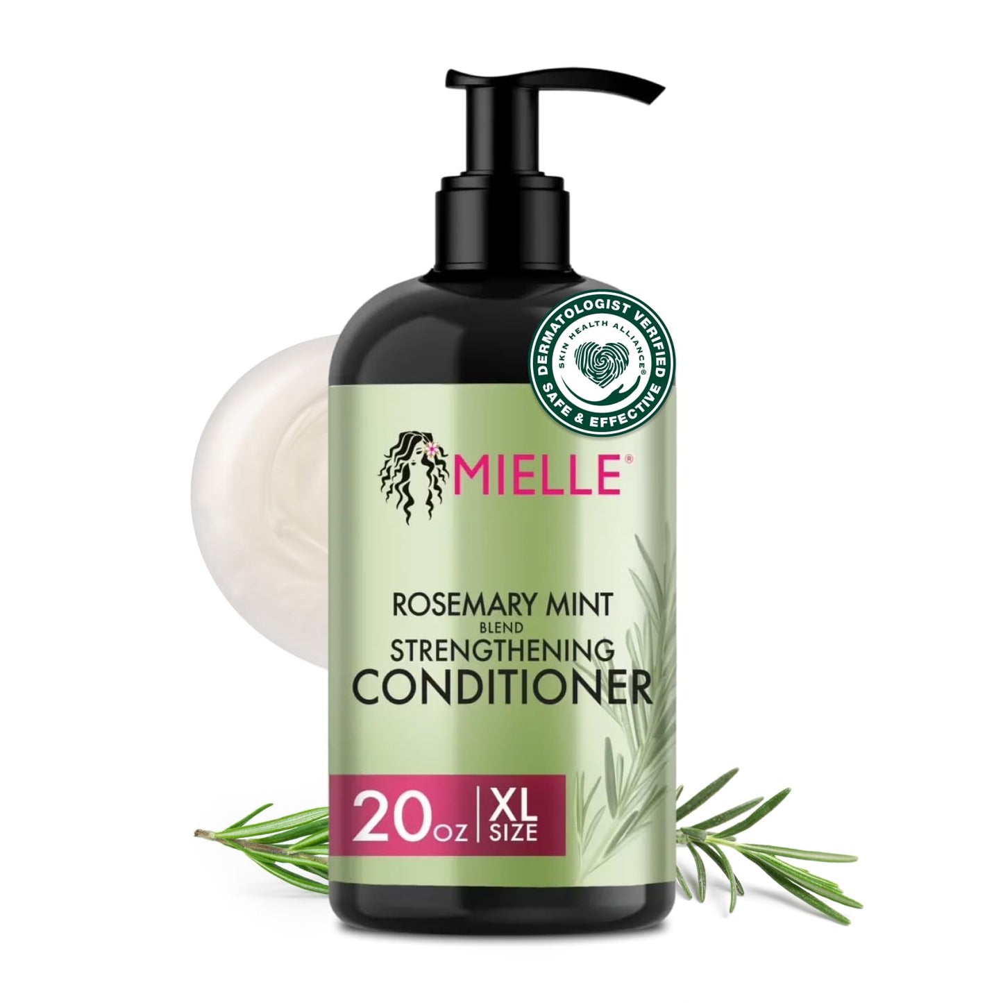 HOTMielle Organics Rosemary Mint Strengthening Hair Conditioner for Women & Men - Biotin Infused Detangling & Hydrating Conditioner to Increase Manageability & Support Longer, Healthier Strands, 12 oz