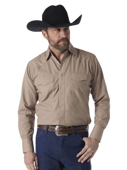 HOTWrangler Men's Sport Western Two Pocket Long Sleeve Snap Shirt