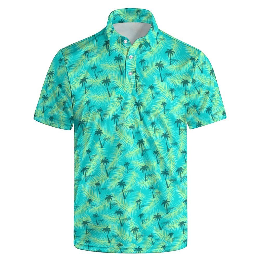 HOTGolf Polos for Men Funny Moisture Wicking Golf Shirts Performance Quick-Dry Polo Shirts Short Sleeve