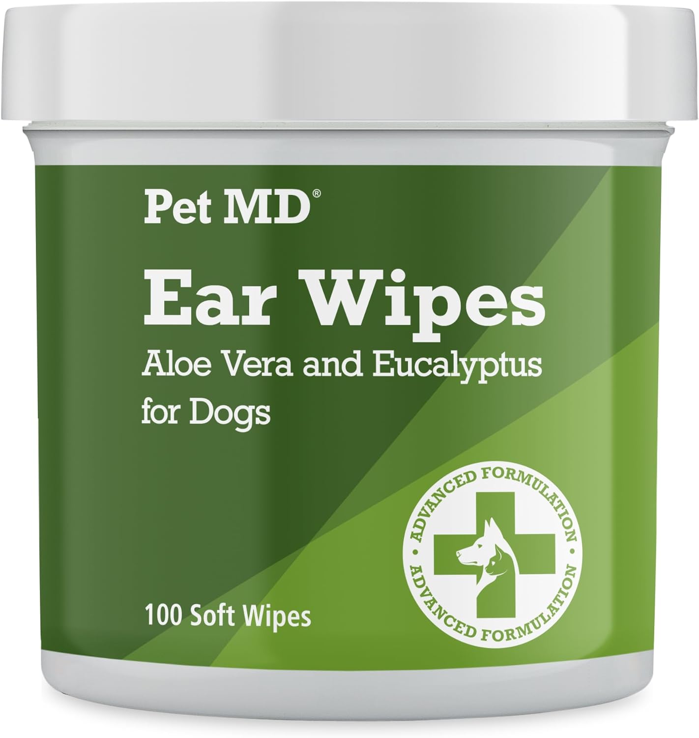 HOTPet MD Dog Ear Cleaning Wipes – Otic Cleanser for Dogs - 100 ct | Soothing Ear Care with Aloe Vera & Eucalyptus, Regular Wipes