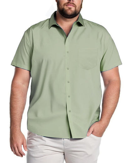 HOTCOOFANDY Big & Tall Shirts for Men Short Sleeve Button Down Casual Dress Shirts