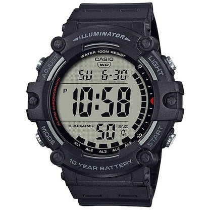 HOTCasio Illuminator AE1500WH Series | 10-Year Battery | LED Backlight | 5-Alarms | 1/100 Sec Stopwatch | Men's Digital Watch