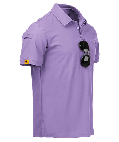 HOTV VALANCH Mens Polo Shirts Short Sleeve Moisture Wicking Golf Polo Athletic Collared Shirt Tennis T-Shirt Tops