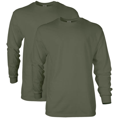 HOTGildan Adult Ultra Cotton Long Sleeve T-Shirt, Style G2400, Multipack