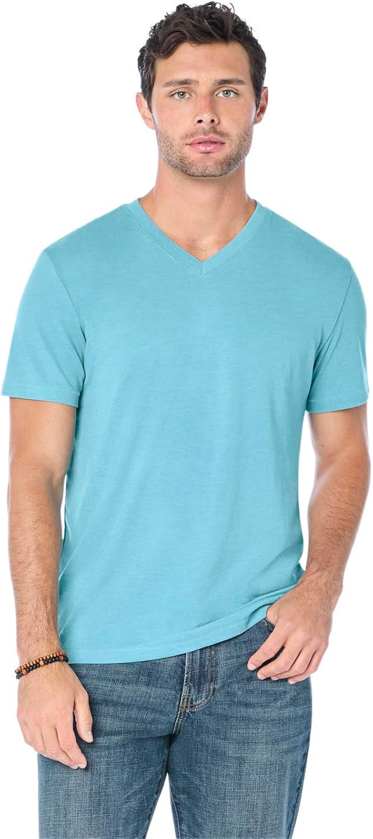HOTLucky Brand Men's Venice Burnout V Neck Tee