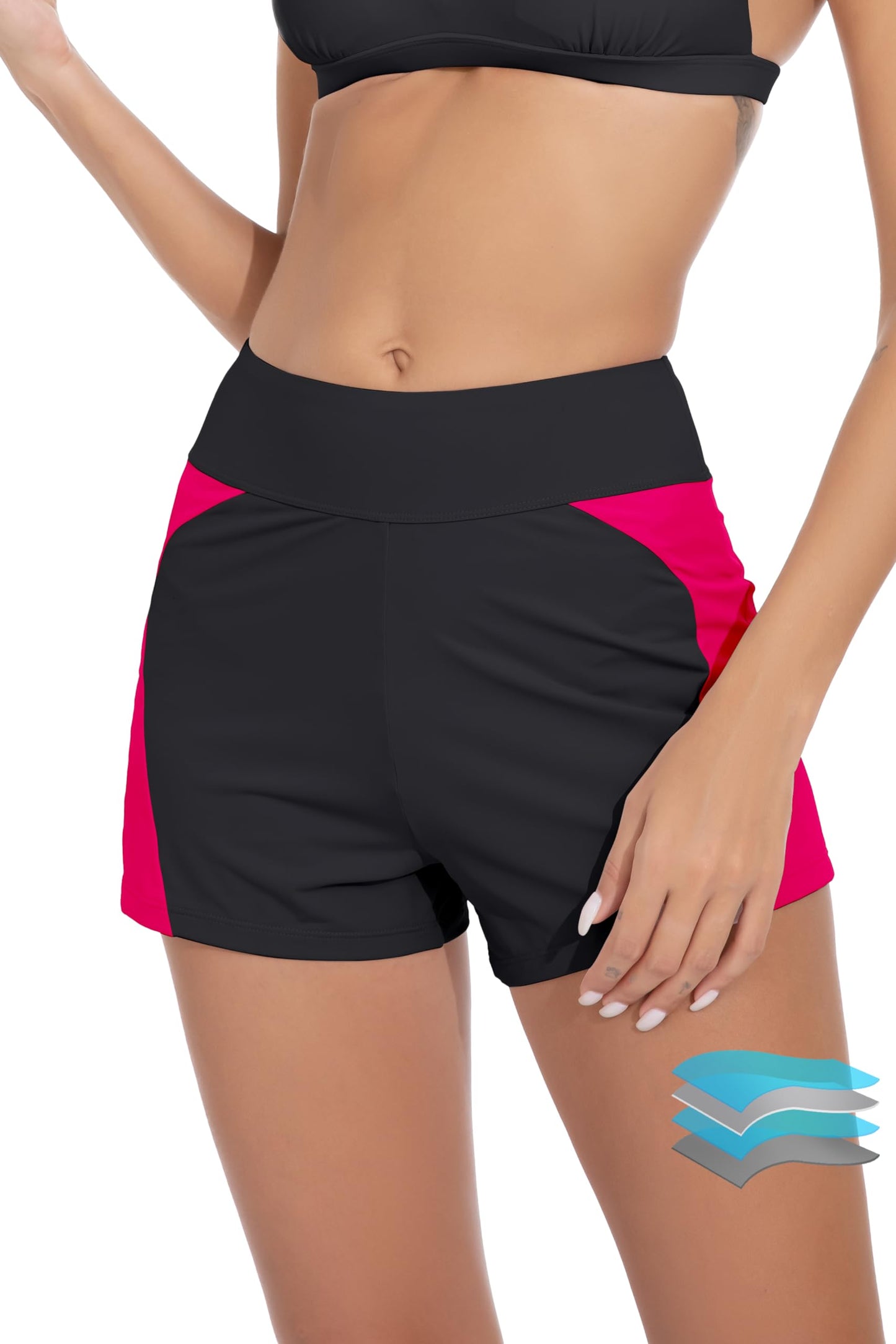 HOTBeautikini Period Swimwear Menstrual Leakproof Swim Shorts Quick Dry 3" High Waist Bathing Suit Bottoms for Teen Girls Women