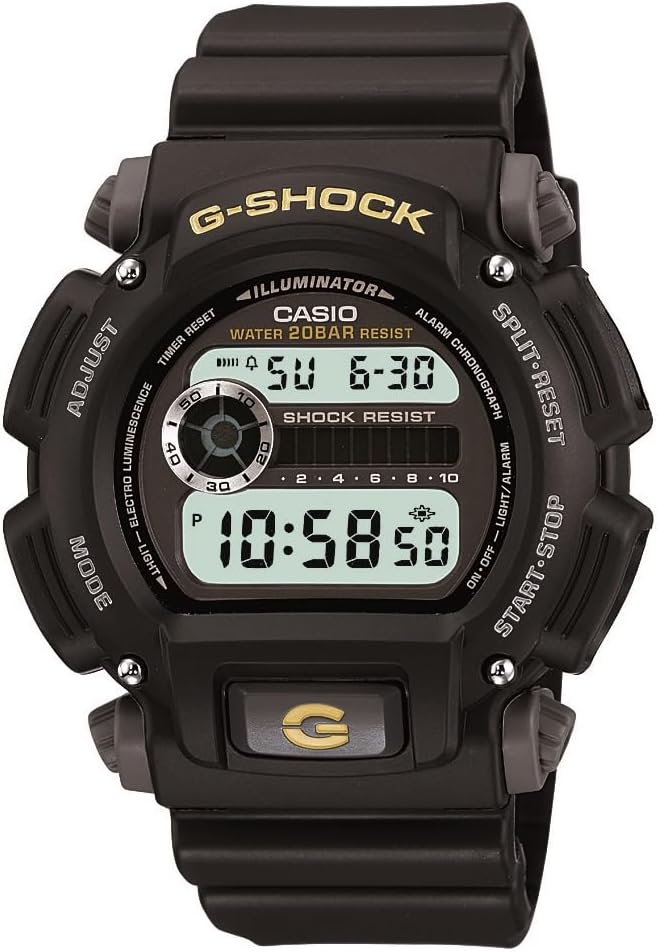 HOTCasio DW9052 Series | Men’s Digital Watch | G-SHOCK | Black/Black | 1/100 SEC Stop Watch | Countdown Timer | LED Light | 200M WR | Shock Resistant | Multi Alarm | Auto Calendar | Dual Time | 2 Yr Batt