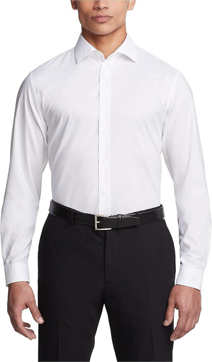 HOTKenneth Cole Unlisted Men's Slim Fit Solid Dress Shirt - Amazon Exclusive