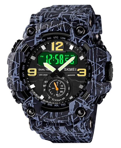 HOTGosasa Men's Large Face Outdoor Sports Watches Military S-Shock Watch Waterproof, Backlight, Alarm, Stopwatch Features - Rugged Wristwatch for Training, Hiking, and Adventure