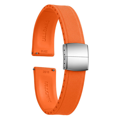 HOTFKM Rubber Watch Strap 20mm, Quick Release Watch Band 22mm for Men Women, Waterproof Soft Premium Fluororubber Cut to Size 18mm 19mm 21mm 23mm 24mm Deployment Clasp