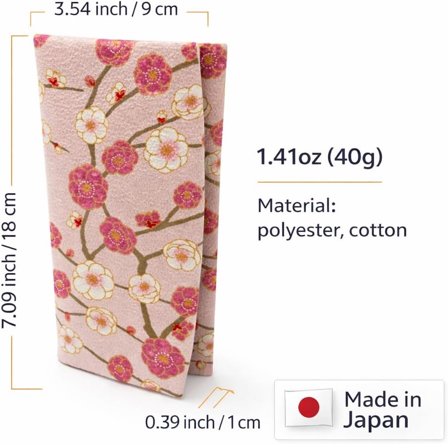HOTCute Women's Cash Wallet [ Made in Japan ] Traditional Edo Komon Design (Cash Envelop Wallet) (Weeping plum (pink))