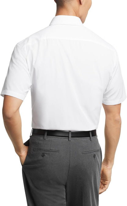 HOTVan Heusen Men's Short Sleeve Dress Shirt Regular Fit Poplin Solid