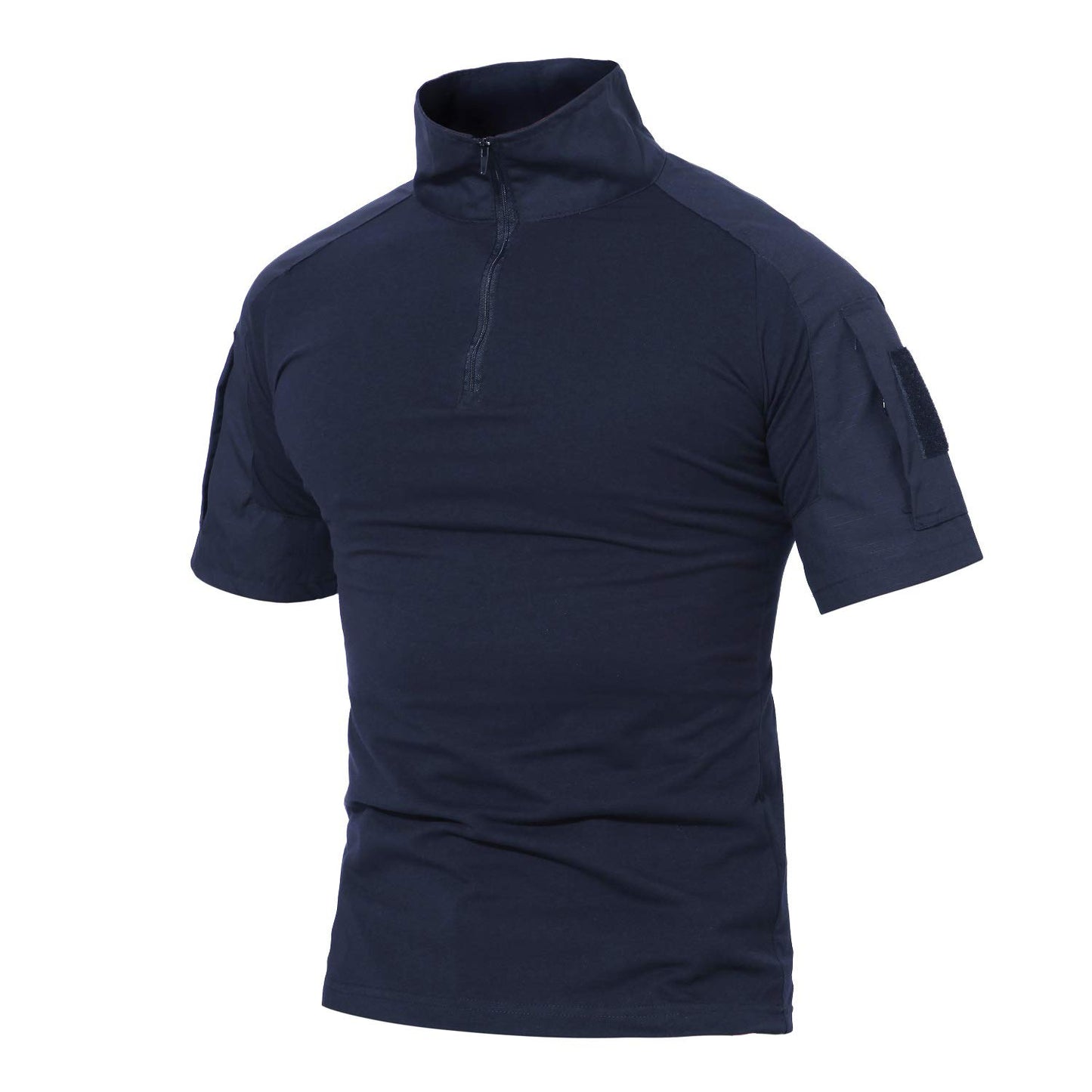 HOTMAGCOMSEN Men's Tactical Military Shirts 1/4 Zip Short Sleeve Slim Fit | Combat, Work, Hiking, Camping, Outdoor, Army Shirt