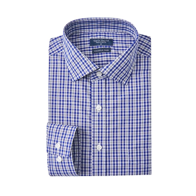 HOTYear In Year Out Wrinkle Free Dress Shirt for Men Regular Fit Long Sleeve Wrinkle Resistant Shirt