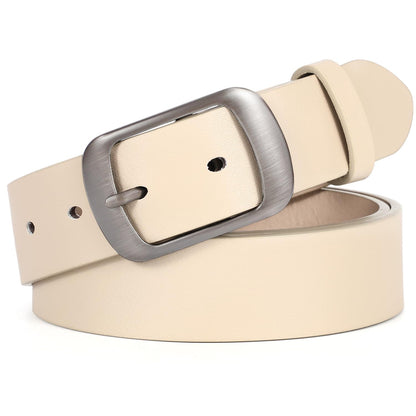 HOTWHIPPY Women Leather Belts for Jeans Pants Fashion Dress Belt for Women with Solid Pin Buckle
