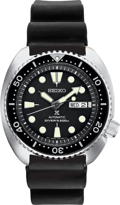 HOTSEIKO Automatic Watch for Men - Prospex Automatic Diver - Patterned Dial | Day/date, Rotating Bezel, 200m Water-Resistant, Lumibrite Hands and Markers, Manual Wind, 41-Hour Reserve