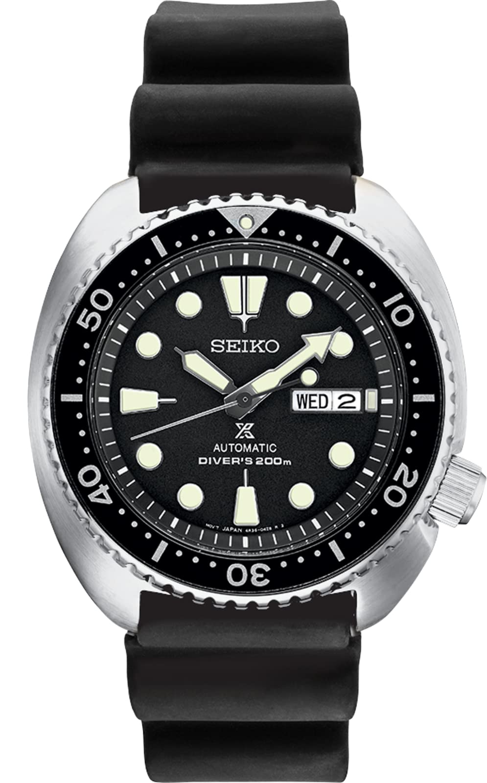 HOTSEIKO Automatic Watch for Men - Prospex Automatic Diver - Patterned Dial | Day/date, Rotating Bezel, 200m Water-Resistant, Lumibrite Hands and Markers, Manual Wind, 41-Hour Reserve