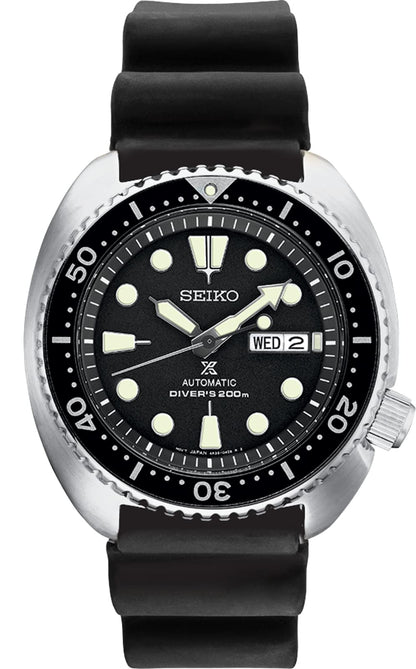 HOTSEIKO Automatic Watch for Men - Prospex Automatic Diver - Patterned Dial | Day/date, Rotating Bezel, 200m Water-Resistant, Lumibrite Hands and Markers, Manual Wind, 41-Hour Reserve