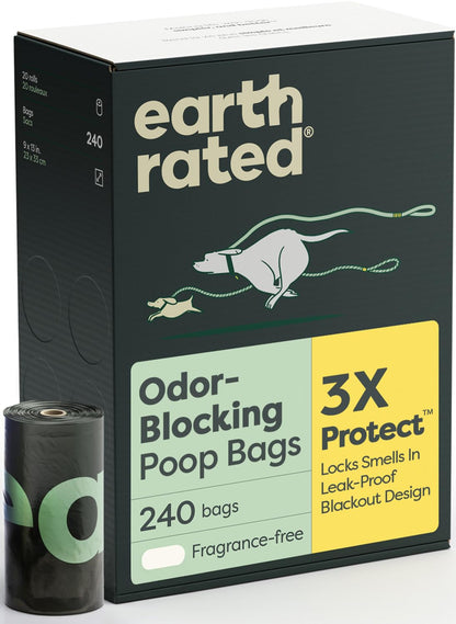 HOTEarth Rated Dog Poop Bags Value Pack, Leak-Proof and Extra-Thick Pet Waste Bag for Big and Small Dogs, Refill Rolls, Unscented, 600 Count