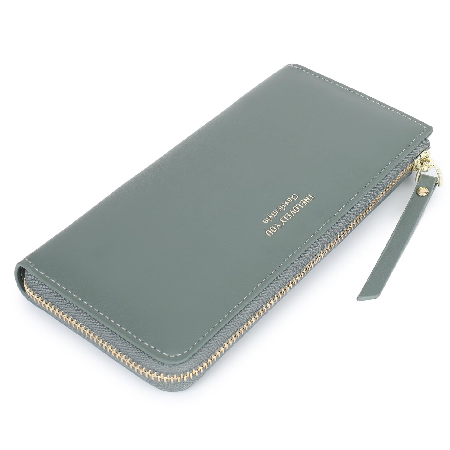 HOTLuxury Women Wallet With Cell Phone Pouch,Card Slots,Zip Pocket | Green Elegant Clutch Ladies Wallets,Soft PU Leather,Waterproof,Cards Organization For Women,Ladies,Daily,Travel