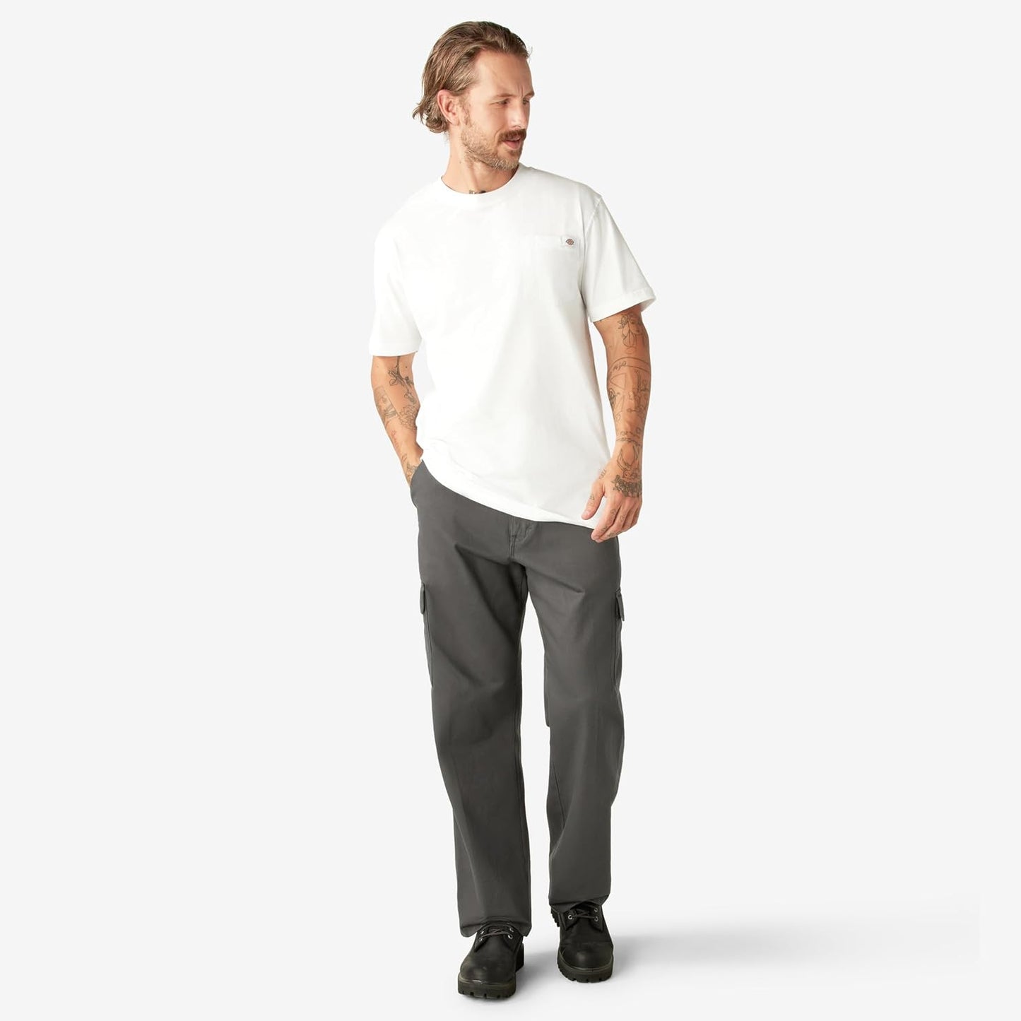 HOTDickies Men's Heavyweight Heathered Short Sleeve Pocket T-Shirt